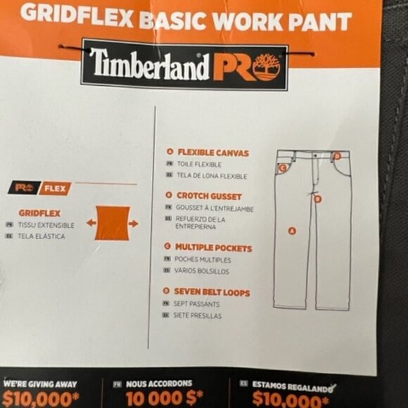 Timberland Pro Gridflex Canvas Gray Work Pants Original Fit - Picture 4 of 7